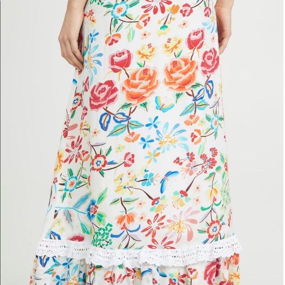 All Things Mochi White Floral Silk Clara skirt XS - Picture 3 of 15